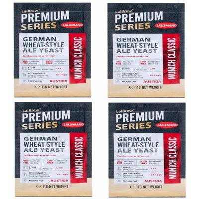 4 Pack MUNICH CLASSIC Brewing Yeast Lallemand Danstars PERFECT REGIONAL MATCH FOR WHEAT BEER 11g Packs