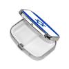 Israeli Flag Weekly Pill Organizer - Square Travel Pill Box with Multiple Compartments, Ideal for Vitamins, Supplements, and Cod Liver Oil Storage. view 2