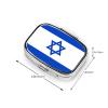 Israeli Flag Weekly Pill Organizer - Square Travel Pill Box with Multiple Compartments, Ideal for Vitamins, Supplements, and Cod Liver Oil Storage. view 3