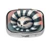 Black and White Cat Weekly Pill Organizer - Square Travel Pill Box with Multiple Compartments, Ideal for Vitamins, Supplements, and Cod Liver Oil Storage. view 1