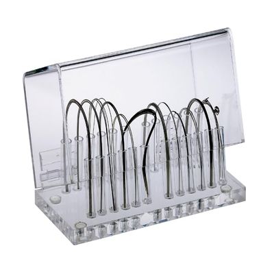 AmeriCan Goods Professional Use Clear Acrylic Orthodontic Archwire Holder Organizer Box with Lid Dental Supply Arch Wire Organizer