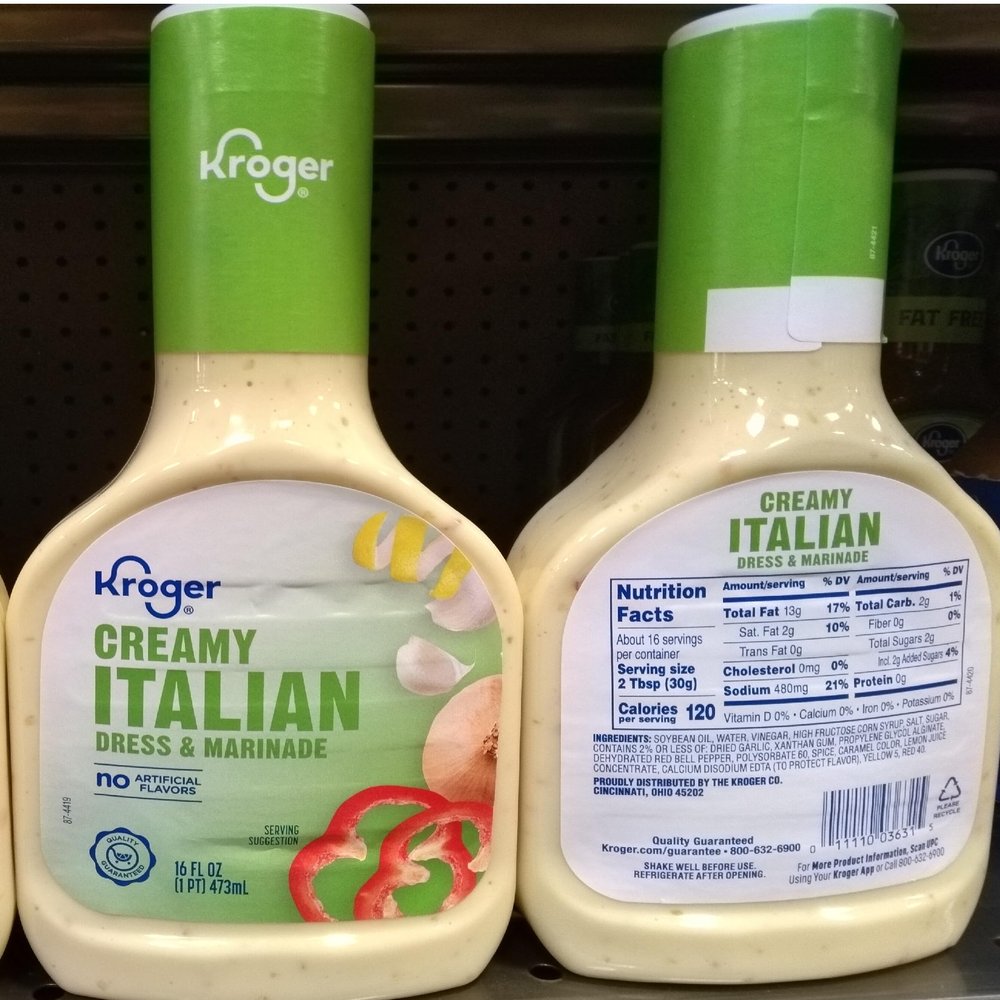 Creamy Italian Salad Dressing (Pack OF 2 Bottles) 16 fl oz. Each.