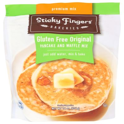 Sticky Fingers Bakeries Pancake & Waffle Mix, Original, Kosher, Gluten Free, 16 Ounce (Pack of 6)