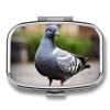 Grey Pigeon Pill Box for Purse Pocket Small Square Pill Case Decorative Medicine Box Travel Medicine Tablet Case Vitamin Organizer Pill Container Holder Unique Gift view 1