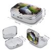 Grey Pigeon Pill Box for Purse Pocket Small Square Pill Case Decorative Medicine Box Travel Medicine Tablet Case Vitamin Organizer Pill Container Holder Unique Gift view 2