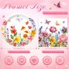 Funnymoom 96 Pcs Wildflower Tableware Set for 48 Guests Include 48 7 Inch Dessert Plates and 48 Napkins Watercolor Disposable Dinnerware for Birthday Holiday Tea Party Supplies view 3