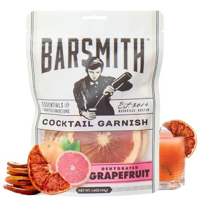 Barsmith Dehydrated Grapefruit, Made with 100% Real Grapefruit, Burst of Citrus Flavor, Perfect for Mocktail, Cocktail Garnish & Culinary Dishes, Ideal for Home & Bar Use, 1.6 oz