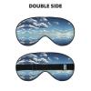 Blue Sky and White Clouds Printed Double-Sided Eye mask, Soft, Light-Blocking, Breathable, Silky Touch view 2