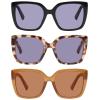 DOOViC 3 Pack Stylish Oversized Sunglasses Readers Outdoor Reading Glasses for Women 3.50 (Not Bifocals) view 1