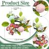 Easter Egg Candle Rings Wreaths,Artificial Spring Easter Egg Flower Wreath Candle Holder Garland for Holiday Home Kitchen Table Centerpiece (Colorful, 19cm) view 2