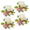 Easter Egg Candle Rings Wreaths,Artificial Spring Easter Egg Flower Wreath Candle Holder Garland for Holiday Home Kitchen Table Centerpiece (Colorful, 19cm) view 3