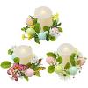 Easter Egg Candle Rings Wreaths,Artificial Spring Easter Egg Flower Wreath Candle Holder Garland for Holiday Home Kitchen Table Centerpiece (Colorful, 19cm) view 4