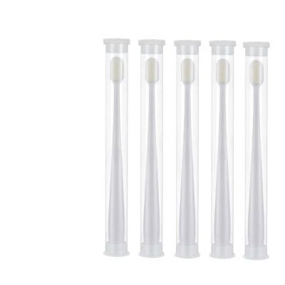 KHOGSBPSW Manual Toothbrush 5PC Ultra-fine Soft Toothbrush Million Nano Bristle Adult Tooth Brush Teeth Deep Cleaning Portable Travel Dental Oral Care Brush Toothbrush(5pc-White Flat)