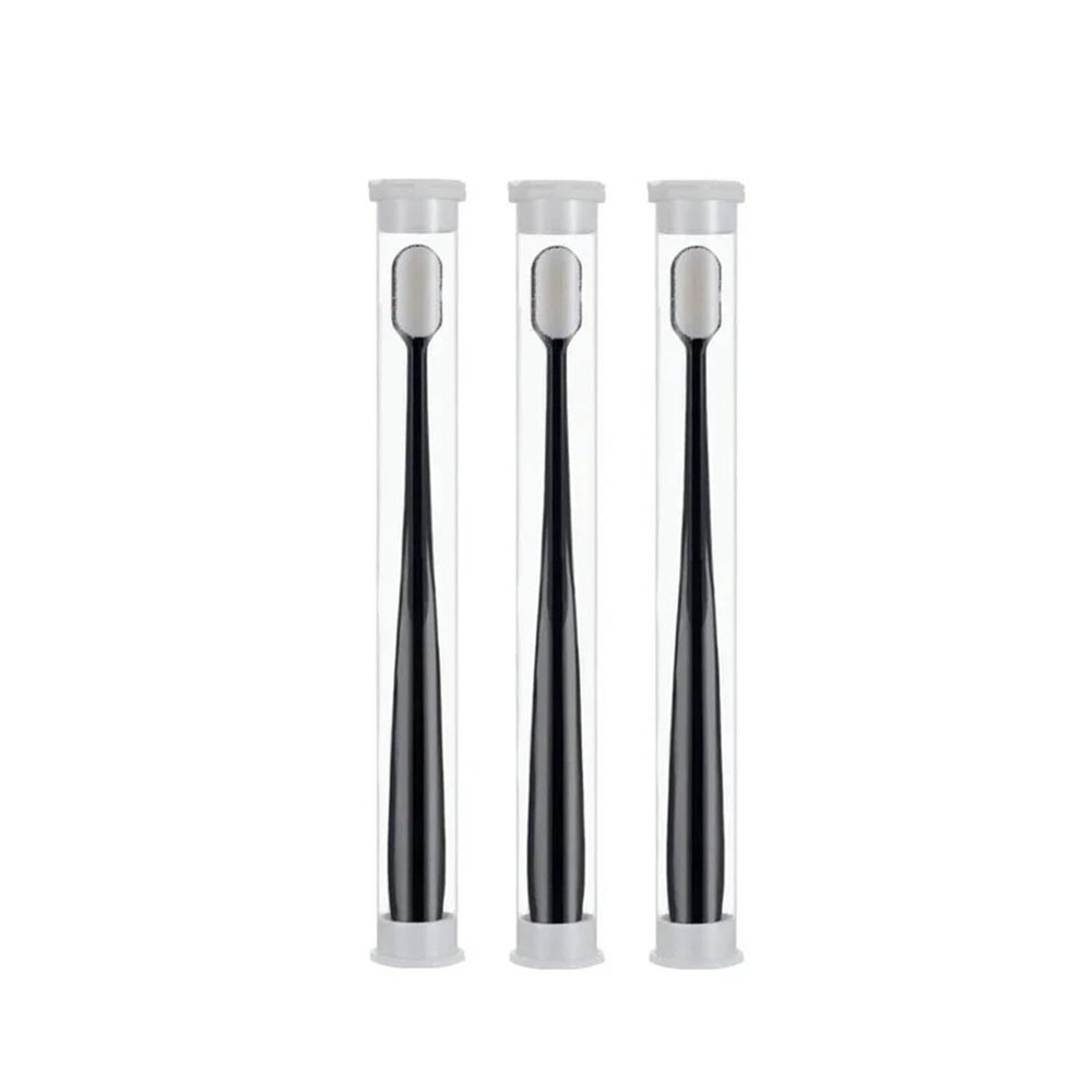 KHOGSBPSW Manual Toothbrush 5PC Ultra-fine Soft Toothbrush Million Nano Bristle Adult Tooth Brush Teeth Deep Cleaning Portable Travel Dental Oral Care Brush Toothbrush(3pc-Black Flat)