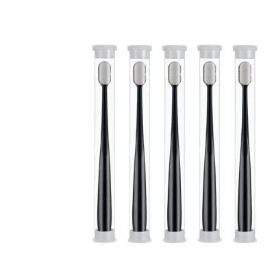KHOGSBPSW Manual Toothbrush 5PC Ultra-fine Soft Toothbrush Million Nano Bristle Adult Tooth Brush Teeth Deep Cleaning Portable Travel Dental Oral Care Brush Toothbrush(5pc-Black Flat)