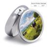 Travel Pill Holder Cows Grazing Pill Box for Pocket Round Pill Box with 3 Compartment Decorative Portable Pillbox Tablet Vitamin Organizer Mini Pill Case view 2