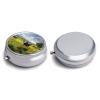 Travel Pill Holder Cows Grazing Pill Box for Pocket Round Pill Box with 3 Compartment Decorative Portable Pillbox Tablet Vitamin Organizer Mini Pill Case view 3