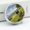 Travel Pill Holder Cows Grazing Pill Box for Pocket Round Pill Box with 3 Compartment Decorative Portable Pillbox Tablet Vitamin Organizer Mini Pill Case view 4