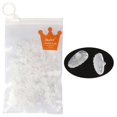 (100 Pair) Air Nose Pad Eyeglasses Part Silicone Material Massage granules Screw in for Eyewear Shop and Eye Hospital by Dhoptical