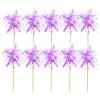 10 Pcs Sparkling Foil Firework Cupcake Toppers For New Year's Holidays Birthday Wedding Graduation Party Supplies (Purple)