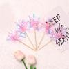 10 Pcs Sparkling Foil Firework Cupcake Toppers For New Year's Holidays Birthday Wedding Graduation Party Supplies (Pink) view 3