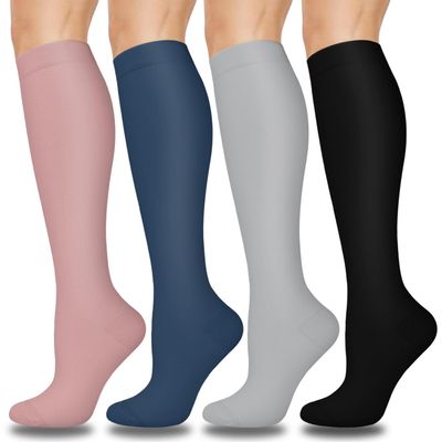 Aoliks Compression Socks for Women and Men, 4 Pairs, Support Stockings