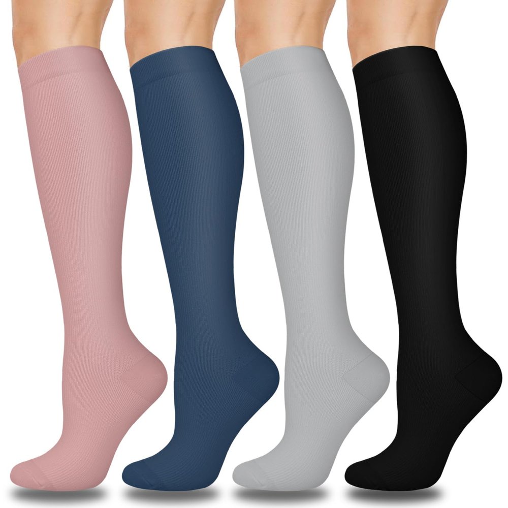Aoliks Compression Socks for Women and Men, 4 Pairs, Support Stockings