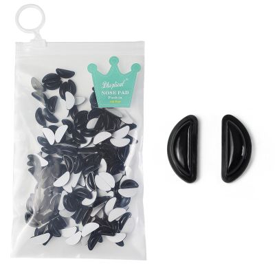 100 PairAirbag Nose Pad D-Shape Eyeglasses Part Silicone High Viscosity for Eyewear Padding Eyewear Shop and Eye Hospital by Dhoptical (Black 100 Pair)