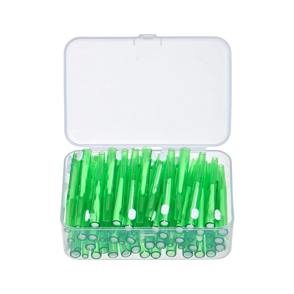 KHOGSBPSW Manual Toothbrush 5 X 60Pcs/Box Toothpick Interdental Brush 0.6-1.5Mm Cleaning Between Teeth Oral Care Shape Tooth Floss Toothbrush(5packs-Green-0.8mm)
