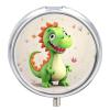 Cute Dinosaur Pill Box Round Pill Box 3 Compartment Decorative Pocket Or Purse Portable Travel Medicine Tablet Vitamin Holder Organizer Pill Case for Purse Pocket Travel Gift view 1