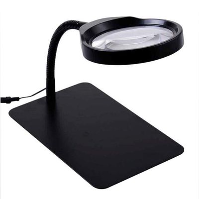 36LED Lighted Magnifying Glass with Stand, 3X 5X 8X 10X LED Hands Free Magnifying Glass Lamp for Reading,Magnifier Desk Lamp for Crafts JeweSoldering Sewing / 5X