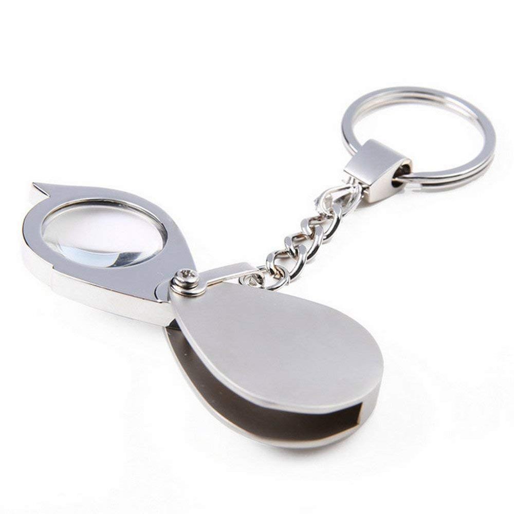 Magnifying Pocket Glass 8X Folding Portable Mini Magnifier Small Key Chain Read The Instructions The Gift to Old Man Handheld Decoration