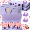Ctosree 2 Sets Mother's Day Mom Flower Gift Box with 18'' x 7.7'' x 2.7'' Empty MOM Letter Shaped Box Gift Bags Greeting Cards for Mother's Day Birthday Flower and Arrangements(Purple) view 1