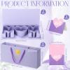 Ctosree 2 Sets Mother's Day Mom Flower Gift Box with 18'' x 7.7'' x 2.7'' Empty MOM Letter Shaped Box Gift Bags Greeting Cards for Mother's Day Birthday Flower and Arrangements(Purple) view 2