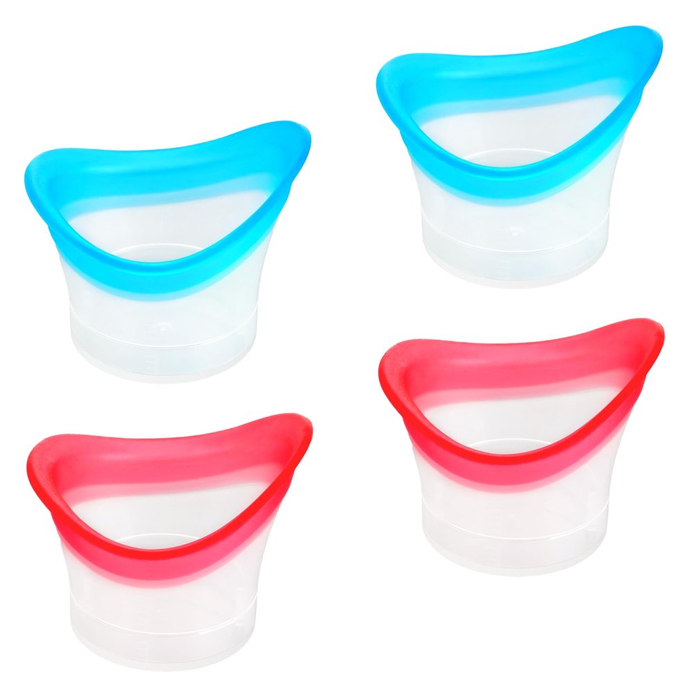 Ptwola 4pcs Eye Wash Cup Eye Wash Bath Kit Silicone Eye Cleaning Cup for Eye Rinse Portable Eye Care Tool Reusable Eye Cleaner for Quick Refresh & Relief Tired Eyes Cleaning Eye Dust Makeup Irritants
