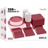 Exquisite Burgundy Paper Plates Set 350 Pcs 50-9" & 50-7" Party Plates view 1