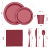 Exquisite Burgundy Paper Plates Set 350 Pcs 50-9" & 50-7" Party Plates view 2