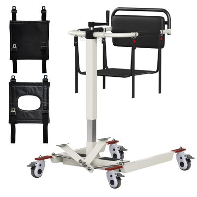 Patient Lift Transfer Chair for Home Portable Wheelchair Lift for Car & Toilets, Bedside Commode Toilets Seat, Transfer Aid for Elderly Height Adjustable (Basic Style)