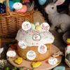 36PCS Edible Floral Happy Easter Cupcake Toppers Wafer Paper Bunny Easter Eggs Cupcake Picks Edible Easter Bunny Cupcake Decors for Easter Theme Baby Shower Birthday Easter Party Supplies view 3