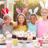 36PCS Edible Floral Happy Easter Cupcake Toppers Wafer Paper Bunny Easter Eggs Cupcake Picks Edible Easter Bunny Cupcake Decors for Easter Theme Baby Shower Birthday Easter Party Supplies view 4