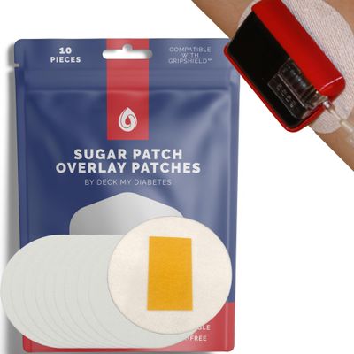 Sugar Patch Adhesive Patches Waterproof & Sweatproof for, Pre-Cut Adhesive Tape, for CGM/Omnipod Insulin Pumps 10 Pack, Arctic White (Refill for Mobi SugarShield- Sold Seperately)
