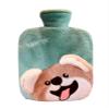 Hot Water Bottle with Cover, 2000ML Hot Water Bag for Hot and Cold Compress, Hand Feet Warmer for Winter Lovely Dog-Green view 1