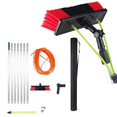Window Cleaning Brush, Cleaning Pole, Window Cleaner Kit, Water/Hose Fed Pole, Cleaning Photovoltaic and Solar Panels, 6m (5m)