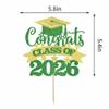 YQLXDHBD Congrats Grad 2026 Cake Topper,Congratulations Cake DecorationsClass of 2026 Graduation Cake Topper,2026 Graduate Party Decoration Supplies (Green Gold) view 2