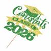 YQLXDHBD Congrats Grad 2026 Cake Topper,Congratulations Cake DecorationsClass of 2026 Graduation Cake Topper,2026 Graduate Party Decoration Supplies (Green Gold) view 3