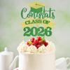 YQLXDHBD Congrats Grad 2026 Cake Topper,Congratulations Cake DecorationsClass of 2026 Graduation Cake Topper,2026 Graduate Party Decoration Supplies (Green Gold) view 4