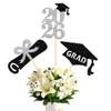 12 Pack 2026 Graduation Centerpiece Sticks Assembled Glitter Class of 2026 Lawyer Cake Toppers Diploma Grad Cap Table Centerpiece Sticks for Law School Survivor 2026 Graduation Theme Party Silver view 1