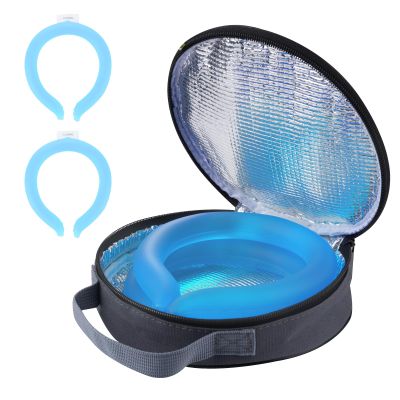 2Pcs. Neck Cooler Ice Ring with Insulated Bag. Wearable Body Cooling Tube for Hot Weather in Summer, Gel Ice Collar for Outdoor Workers, Sports. Reusable Cool Wraps. (Blue*2)