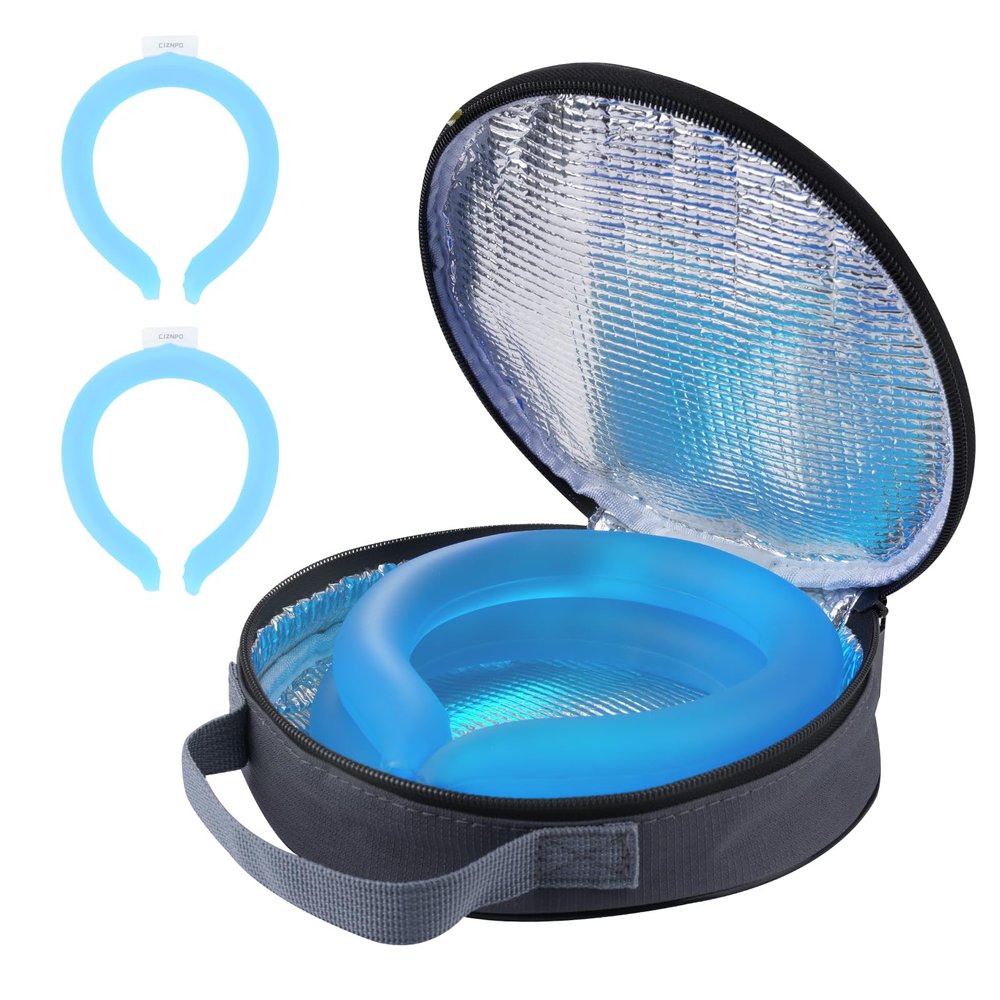 2Pcs. Neck Cooler Ice Ring with Insulated Bag. Wearable Body Cooling Tube for Hot Weather in Summer, Gel Ice Collar for Outdoor Workers, Sports. Reusable Cool Wraps. (Blue*2)