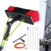 Window Cleaning Pole, Water Fed Telescopic Brush with Squeegee, Water/Hose Fed Pole, Cleaning Photovoltaic and Solar Panels / 7m Rod / 30cm Brush Head view 1
